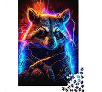 1000 Pieces Creative Jigsaw Puzzles Raccoon 4 Jigsaw Puzzles Rectangular Puzzle Educational Toy for Adults 1000pcs (75x50cm)