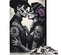 1000 Pieces Creative Jigsaw Puzzles Skeleton_lovers Jigsaw Puzzles Rectangular Puzzle Educational Toy for Adults 1000pcs (38x26cm)