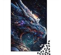 1000 Pieces Creative Jigsaw Puzzles The Blue Old Space Dragon Jigsaw Puzzles Rectangular Puzzle Educational Toy for Adults 1000pcs (75x50cm)