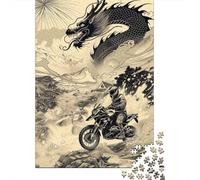 1000 Pieces Cross-country Motorcycle Jigsaw Puzzles for Adults Wooden Puzzles for Adults Teenager Man Woman Gift 1000pcs (38x26cm)