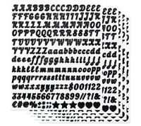 1000 Pieces Cursive Letter Number Sticker Adhesive & Waterproof Vinyl Alphabet for Scrapbook Notebook Name Tag Graduation Cap Water Bottle Scrapbooking - Black