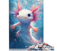 1000 Pieces Cute Axolotl Underwater Square Jigsaw Puzzles for Adults And Wooden Puzzles 1000pcs (75x50cm)