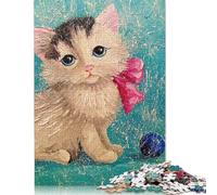 1000 Pieces Cute Cat for Adults Difficult Jigsaw Puzzles Paper Puzzles Paper Puzzles Game Toys for Adults 38x26cm/1000pcs