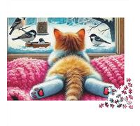 1000 Pieces Cute Cat Jigsaw Puzzle Adults Teens Fun Relaxation Activity Precision Fit Gift Box 70x50cm/1000pcs
