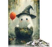 1000 Pieces Cute Ghost in A Cauldron Puzzle Jigsaw, Difficulty Puzzle Jigsaw Educational Game Toy Family Decoration (75x50cm)