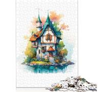 1000 Pieces Cute House Rabbit for Adults Difficult Jigsaw Puzzles Puzzles Wooden Puzzles Educational Game for Adult Teenagers 1000pcs (75x50cm)