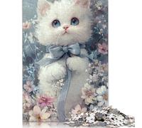1000 Pieces Cute Kitten for Adults Difficult Jigsaw Wooden Puzzle for Adults Christmas Eve Gifts 1000pcs (75x50cm)