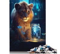 1000 Pieces Cute Lion Luminous Glow Puzzles Jigsaw Difficulty Puzzle Jigsaw Educational Games Toy 1000pcs (38x26cm)