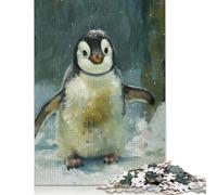 1000 Pieces Cute Penguin Cub Snow Art Puzzle Jigsaw Adults Puzzles Difficulty Jigsaw Educational Game Toy 1000pcs (38x26cm)