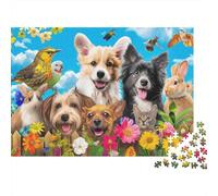 1000 Pieces Cute Pets Garden Jigsaw for Adults Paper Animal World Puzzle Educational Home Decor Gift 38x26cm/1000pcs