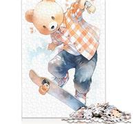 1000 Pieces Cute Watercolor Bear for Adults Difficult Jigsaw Paper Puzzle for Adults Christmas Eve Gifts 1000pcs (38x26cm)