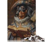 1000 Pieces Dachshund in Royal Attire Regal Dachshund in Renaissance Attire Puzzle for Adults Wood Puzzles Wooden Puzzles Learning Educational Puzzle 300pcs (40x28cm)