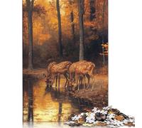 1000 Pieces Deer in Autumn Forest Jigsaw Puzzles for Adults Puzzles Wooden Puzzles Sustainable Puzzle for Adults 1000pcs (75x50cm)