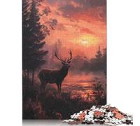 1000 Pieces Deer in Forest at Sunset for Adults Difficult Jigsaw Puzzles Puzzles Jigsaw Puzzles for Adults 1000pcs (75x50cm)