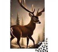 1000 Pieces Deer In The Forest2 for Adults Difficult Jigsaw Wooden Puzzle for Adults Christmas Eve Gifts 1000pcs (75x50cm)