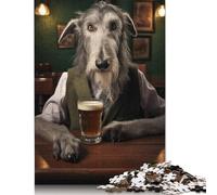 1000 Pieces Deerhound in The Bar Jigsaw Puzzles for Adults Paper Puzzles for Adults Teenager Man Woman Gift 1000pcs (75x50cm)