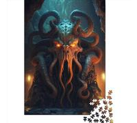 1000 Pieces Demonic Squid Jigsaw Puzzle, Creative Rectangular Wooden Jigsaw Puzzles for Adults, Large Puzzles for Family Educational Game 1000pcs (75x50cm)