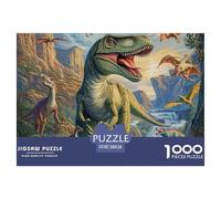 1000 Pieces Dinosaur Jigsaw Puzzle Dinosaur Fun, Challenging for Adults Home Decorations Educational Game Age 12+ for Adults 38x26cm/1000pcs