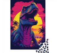 1000 Pieces Dinosaur T Rex Sunset Dino for Adults Difficult Jigsaw Puzzles for Adults Family Fun Jigsaws Puzzles 1000pcs (38x26cm)