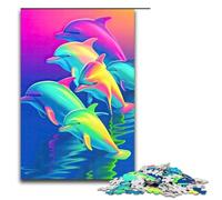 1000 Pieces Dolphin Dreams Adult Jigsaw Puzzles Family Fun Family Game Stress Reliever Difficult Challenge 75x50cm