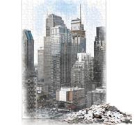1000 Pieces Downtown Montreal Canada Jigsaw Puzzles Difficulty Jigsaw Puzzles Education Games Toys (75x50cm)