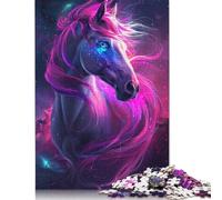 1000 Pieces Dreamy Purple Horse Jigsaw Puzzles Adults Difficulty Puzzles Strengthen Relationships between Family Members 1000pcs (75x50cm)