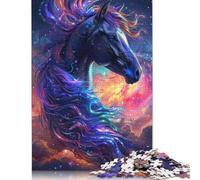 1000 Pieces Dreamy Purple Horse Puzzles Jigsaw Adults Difficulty Puzzles Jigsaw Educational Games Toy Family Decoration 1000pcs (75x50cm)