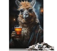 1000 Pieces Drunk Llama Puzzle Jigsaw Adults Jigsaw Difficulty Jigsaw Educational Game Toy Family Decoration (38x26cm)