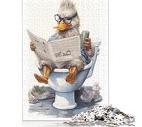 1000 Pieces Duck on Toilet Jigsaw Puzzles for Adults Intellectual Game Jigsaw Puzzle Toys for Kids 1000pcs (75x50cm)