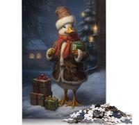 1000 Pieces Duck Xmas Sweet Jigsaw Puzzles for Adults Wooden Puzzle Jigsaws for Adults Stress Relief Toys 1000pcs (75x50cm)