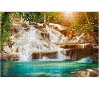 1000 Pieces Dunn'S River Falls In Jamaica Large Piece Jigsaw Puzzles For Adults Educational Toy For Creative Games Entertainment Wooden Puzzles Home Decor