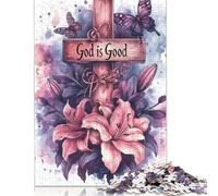 1000 Pieces Easter Cross Jigsaw Puzzles for Adults Wooden Puzzles for Adults Teenager Man Woman Gift 1000pcs (75x50cm)