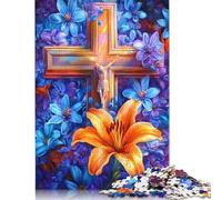 1000 Pieces Easter Cross Wood Puzzles Wooden Puzzles for Adults& Teenagers Age 12 Years Up 1000pcs (75x50cm)