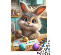 1000 Pieces Easter Cute Bunny Jigsaw Puzzle Puzzles for Adults & Teenager for Adults Teenagers Age 14+ 1000pcs (75x50cm)