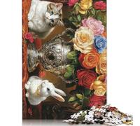 1000 Pieces Easter Cute Bunny Jigsaw Puzzles for Adults Wooden Puzzles for Adults Teenager Man Woman Gift 1000pcs (75x50cm)