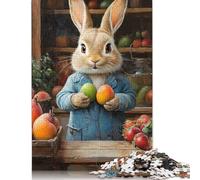 1000 Pieces Easter Cute Bunny Jigsaw Puzzles for Adults Wooden Puzzles for Adults Teenager Man Woman Gift 1000pcs (75x50cm)