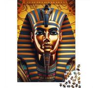 1000 Pieces Egyptian Pharaoh Jigsaw Puzzle, Creative Rectangular Paper Jigsaw Puzzles for Adults, Large Puzzles for Family Educational Game 1000pcs (38x26cm)