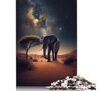 1000 Pieces Elephant Beneath Night Sky Puzzle Jigsaw Adults Puzzles Difficulty Jigsaw Educational Game Toy 1000pcs (38x26cm)