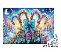 1000 Pieces Enchanted Christmas Candy Forest Jigsaw for Adults paper Puzzle Educational Night Scenery Brain Trainer 52x38cm/1000pcs