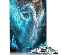 1000 Pieces Eternal Ice Dragon for Adults Difficult Jigsaw Puzzles Puzzles Wooden Puzzles Educational Game for Adult Teenagers 1000pcs (75x50cm)