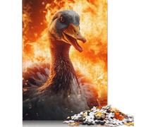 1000 Pieces Evil Goose Fire Flames Jigsaw Puzzles Adults Difficulty Puzzles Strengthen Relationships between Family Members 1000pcs (75x50cm)