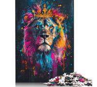1000 Pieces Expressive Kink Lion Puzzle Jigsaw Difficulty Puzzle Jigsaw Educational Game Toy 1000pcs (38x26cm)