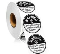 1000 Pieces Extreme Happiness Stickers Warning Labels Round Warning Stickers Self-Adhesive Labels Crafting Tags Arts Decorations for Festival, Business or Personal Use, 1.5 Inch (Black)