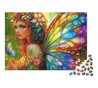 1000 Pieces Fairy Rainbow Jigsaw Puzzle for Adults Thick Paper Mental Exercise Wall Art Decor Educational Fairy Puzzle 38x26cm/1000pcs