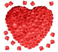 1000 Pieces Fake Rose Petals, Artificial Flowers, Red Artificial Petals - Wedding, Valentine's Day, Table Center, Birthday, Romantic Atmosphere (Red)