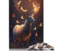 1000 Pieces Fantasy Butterflies Deer Jigsaw Puzzles Wooden Puzzles for Adults & Teenager Brain Teaser Puzzles For Adults 1000pcs (75x50cm)