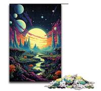 1000 Pieces Fantasy Colorful Planet Puzzles for Adults Wooden Jigsaw Family Games 1000 PCS(75x50cm)