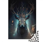 1000 Pieces Fantasy Deer Jigsaw Puzzles for Adults Wooden Puzzle Educational Game for Adult Teenagers 1000pcs (75x50cm)