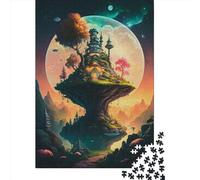 1000 Pieces Fantasy_Floating_castle Jigsaw Puzzle, Creative Rectangular Wooden Jigsaw Puzzles for Adults, Large Puzzles for Family Educational Game 1000pcs (75x50cm)