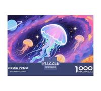 1000 Pieces Fantasy Galaxy Jigsaw Puzzle Adults Teens Fun Relaxation Activity Jellyfish Precision Fit Gift Box 38x26cm/1000pcs